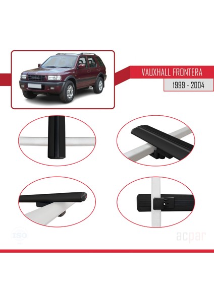 Vauxhall Frontera 1999-2004 Arası ile Uyumlu Basıc Model Ara Atkı Tavan Barı Siyah 3 Adet fırsatları