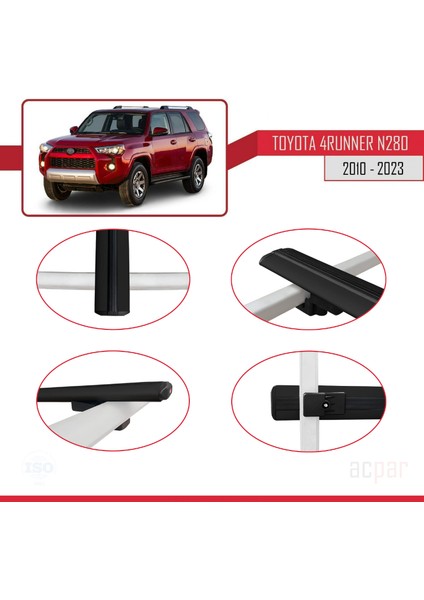 Toyota 4runner (N280) 2010 ve Sonrası ile Uyumlu Basıc Model Ara Atkı Tavan Barı Siyah 3 Adet fırsatları