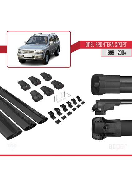 Opel Frontera Sport 1999-2004 Arası ile Uyumlu Ace-1 Ara Atkı Tavan Barı Siyah 3 Adet Bar indirimleri