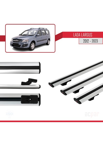 Lada Largus 2012 ve Sonrası ile Uyumlu Basıc Model Ara Atkı Tavan Barı Gri 3 Adet modelleri