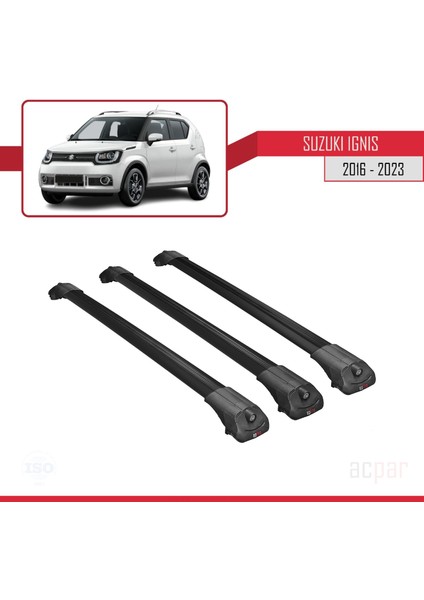 Suzuki Ignıs 2016 ve Sonrası ile Uyumlu Ace-1 Ara Atkı Tavan Barı Siyah 3 Adet Bar modelleri