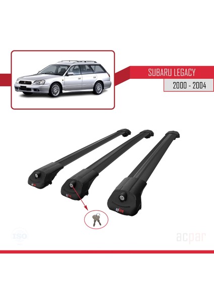 Subaru Legacy 2000-2004 Arası ile Uyumlu Ace-1 Ara Atkı Tavan Barı Siyah 3 Adet Bar fırsatları