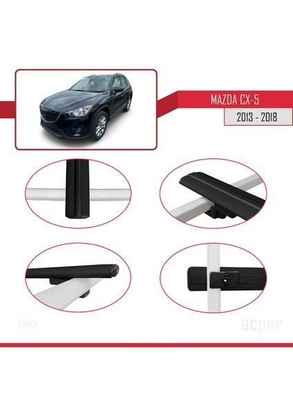 Mazda Cx-5 2013-2018 Arası ile Uyumlu Basıc Model Ara Atkı Tavan Barı Siyah 3 Adet fırsatları