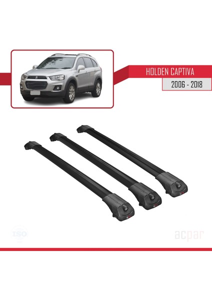 Holden Captiva 2006-2018 Arası ile Uyumlu Ace-1 Ara Atkı Tavan Barı Siyah 3 Adet Bar modelleri