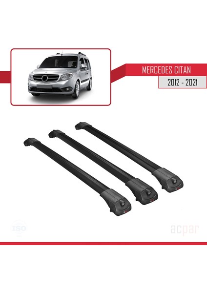 Mercedes Citan 2012-2021 Arası ile Uyumlu Ace-1 Ara Atkı Tavan Barı Siyah 3 Adet Bar modelleri