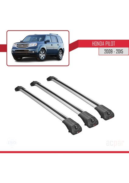 Honda Pilot 2009-2015 Arası ile Uyumlu Ace-1 Ara Atkı Tavan Barı Gri 3 Adet Bar modelleri