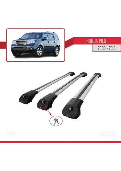 Honda Pilot 2009-2015 Arası ile Uyumlu Ace-1 Ara Atkı Tavan Barı Gri 3 Adet Bar fırsatları