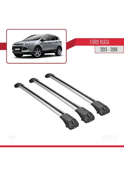 Ford Kuga 2013-2018 Arası ile Uyumlu Ace-1 Ara Atkı Tavan Barı Gri 3 Adet Bar modelleri