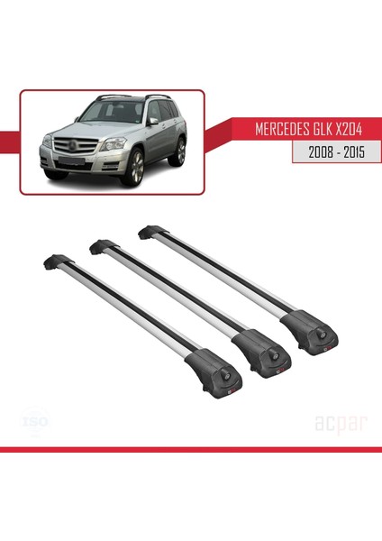 Mercedes Glk Class (X204) 2008-2015 Arası ile Uyumlu Ace-1 Ara Atkı Tavan Barı Gri 3 Adet Bar modelleri