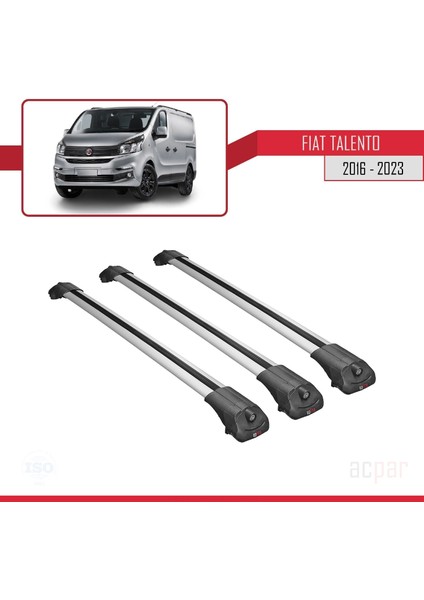 Fiat Talento 2016 ve Sonrası ile Uyumlu Ace-1 Ara Atkı Tavan Barı Gri 3 Adet Bar modelleri