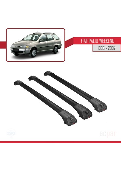 Fiat Palio Weekend 1996-2007 Arası ile Uyumlu Ace-1 Ara Atkı Tavan Barı Siyah 3 Adet Bar modelleri