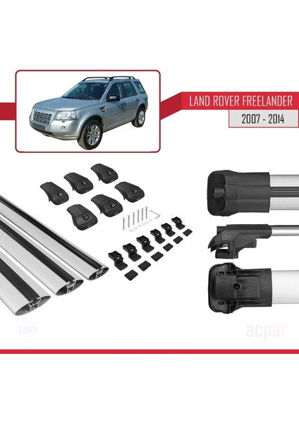 Land Rover Freelander 2007-2014 Arası ile Uyumlu Ace-1 Ara Atkı Tavan Barı Gri 3 Adet Bar indirimleri