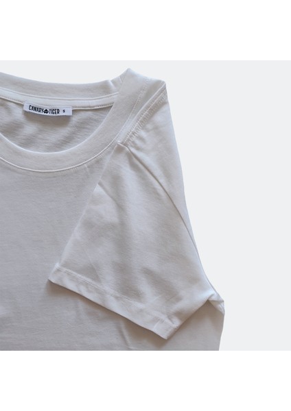 Erkek Beyaz Basic Pamuk Bisiklet Yaka Regular Fit Kısa Kollu T-Shirt