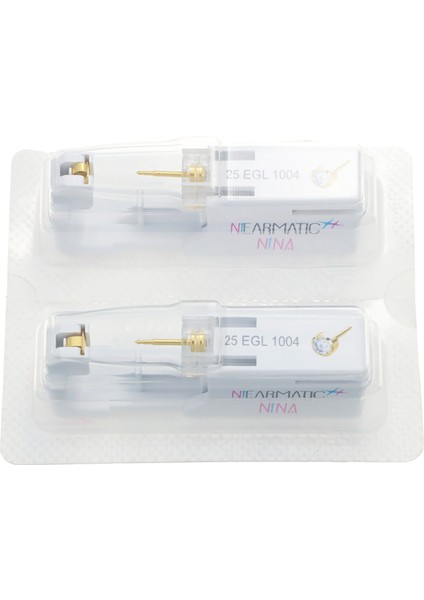 NİNA Medikal Niearmatic White Birthstar Crystal Kulak Delme Aparatı ve Küpesi Regular 4mm