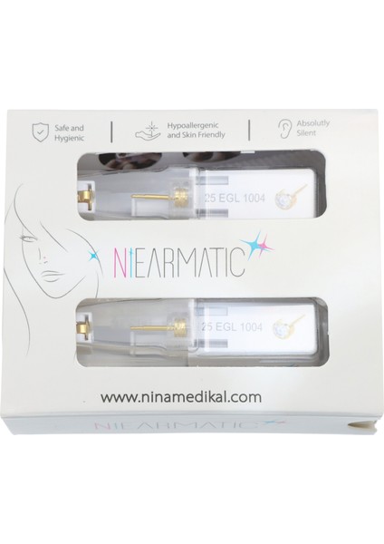 NİNA Medikal Niearmatic White Birthstar Crystal Kulak Delme Aparatı ve Küpesi Regular 4mm fiyatları
