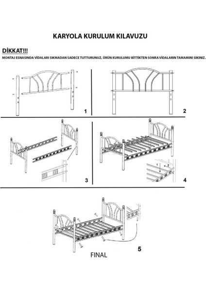 Metis Tek Kişilik Metal Gri Karyola 90X200