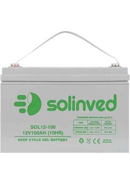 Solinved 12V 100AH Jel Akü