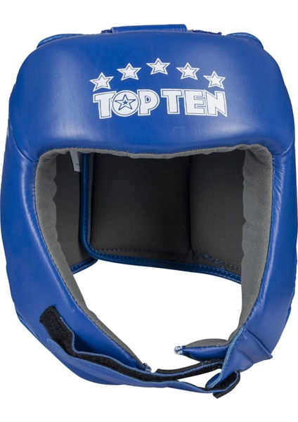 Topten Iba (Aiba) Onaylı Hakiki Deri Boks Kaskı (Mavi)