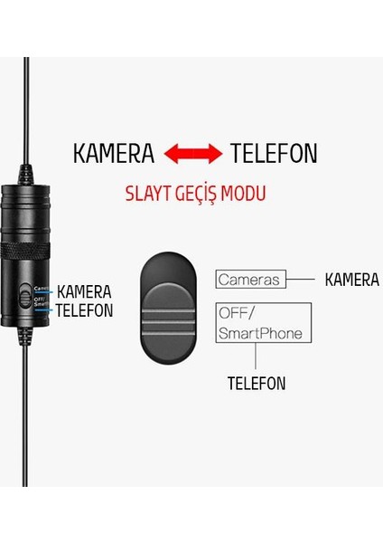 Polham 6 Metre 3.5mm Telefon Ve Kamera Için Yaka Mikrofonu, Canlı Yayın, Profesyonel Muhabir Mikrofonu