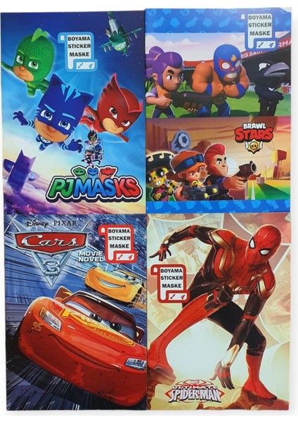 Masal Kahramanları Boyama Kitabı ( Sticker Ve Maske Hediyeli) 4 Kitap Set