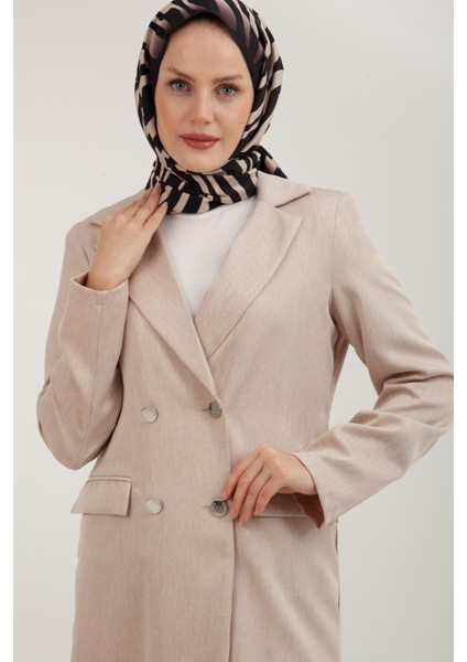 ARMİNE TREND Kuruvaze Kapamalı İki Cepli Yazlık Ceket-Bej 22YT508-1 fiyatları