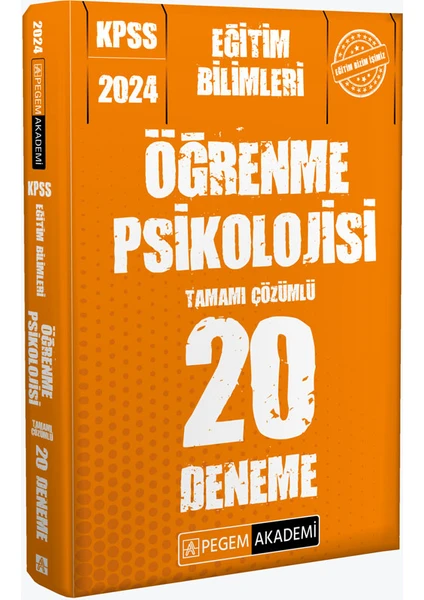 Pegem Akademi Yayıncılık KPSS 2024 Eğitim Bilimleri Öğrenme Psikolojisi 20 Deneme