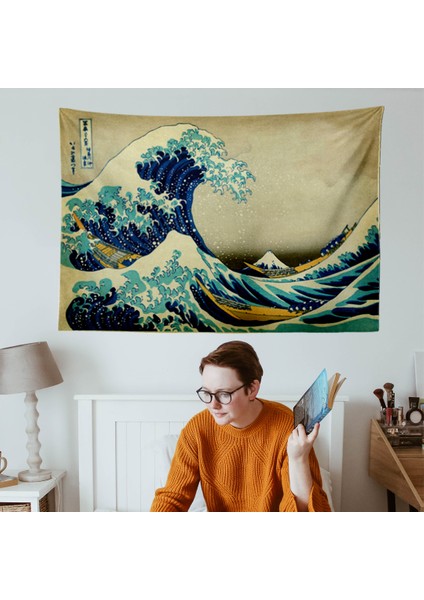 The Great Wave - Büyük Dalga - Duvar Örtüsü - 150cm x 100cm - Hokusai