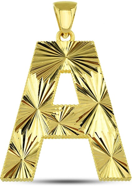 14 Ayar Altın Kalemli Parlak Harf Kolye Ucu