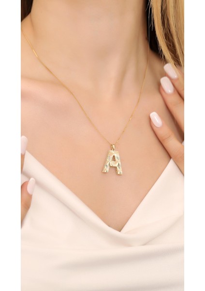 14 Ayar Altın Kalemli Parlak Harf Kolye Ucu fiyatları