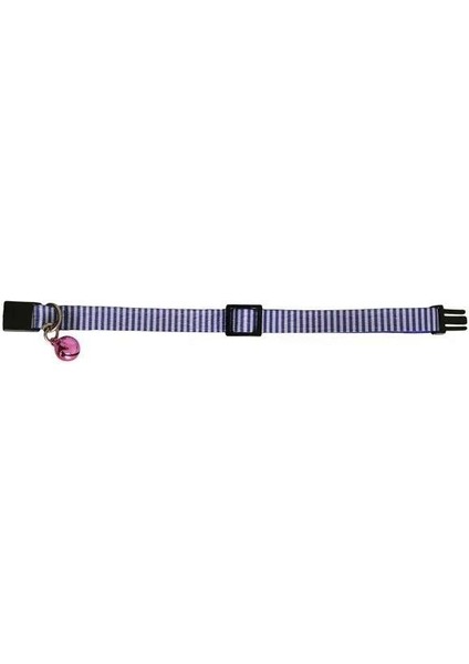 Pettagart Güvenlik Kilitli Ayarlanabilir Mavi Beyaz Desenli Yumuşak Doku Kedi Boyun Tasması 22-30 cm