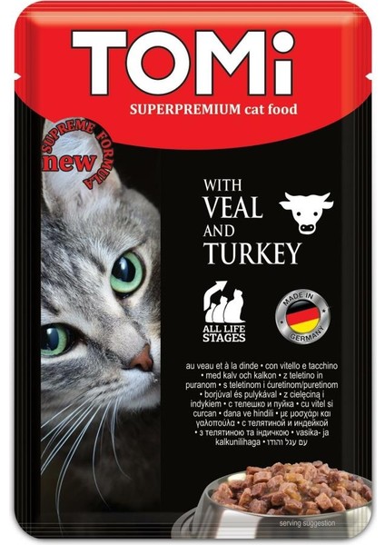 Premium Pouch Dana Etli ve Hindili Yetişkin Kedi Konservesi 100 gr