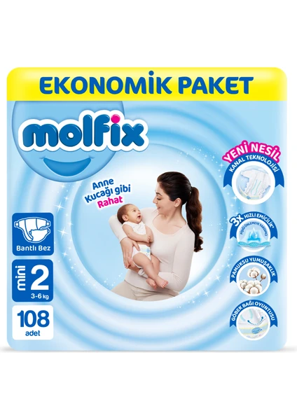 Bebek Bezi 2 Beden Mini Ekonomik Paket 108 Adet