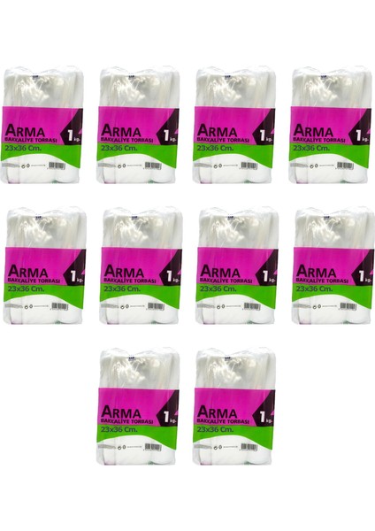 Naksan Arma Şeffaf Naylon 2 Lik 23X36 Cm. Bakkaliye Poşeti Torbası - 1 Kg. - Ort. 190 Adet - 10 Paket