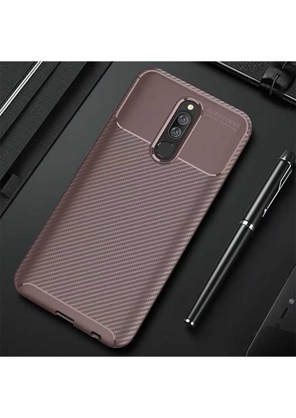 Xiaomi Redmi 8  Uyumlu Karbon Fiber Desenli Kamera Korumalı Renk Atmaz Negro Kılıf