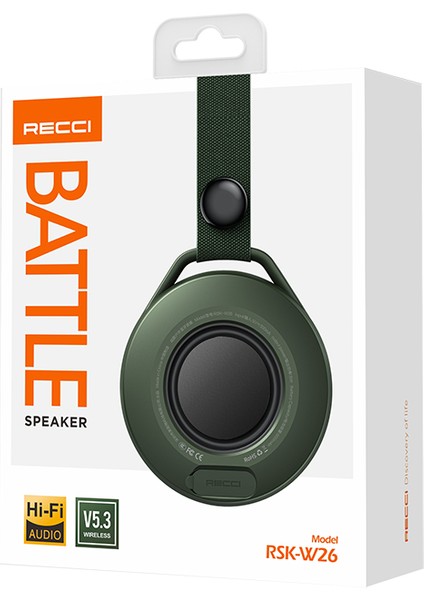 RSK-W26 Battle Serisi Hi-Fi Askılı Wireless Bluetooth 5.3 Speaker Hoparlör 600MAH