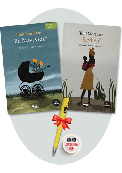 En Mavi Göz + Sevilen - Toni Morrison 2 Kitap Set + Moda Lisanslı Kalem Hediye - Sel - Nobel Ödüllü