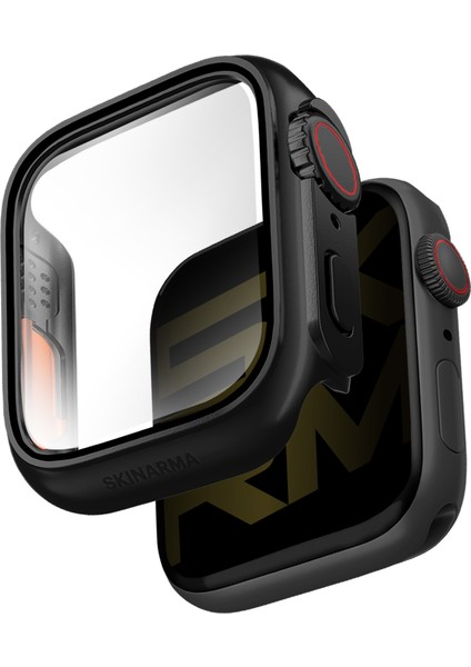 Watch 7 45MM Kasa ve Ekran Koruyucu Skinarma Gado Pro Dijital Taç Korumalı Siyah
