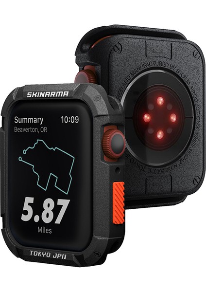 Watch 7 45MM Skinarma Kurono Buzlu Tasarım Sert Pc Kasa Koruyucu Siyah modelleri