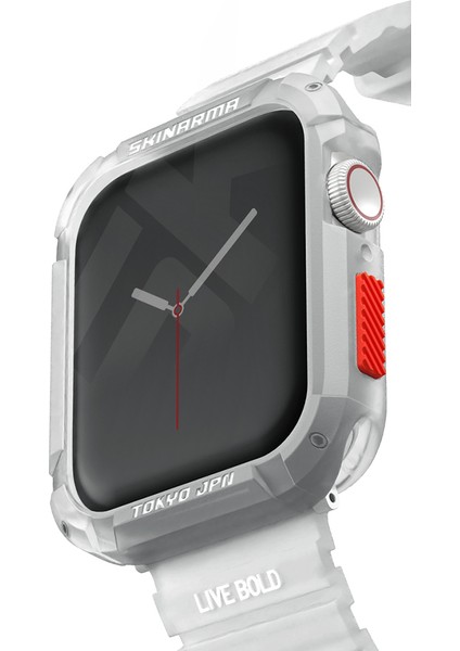 Watch 44MM Skinarma Kurono Buzlu Tasarım Sert Pc Kasa Koruyucu Beyaz modelleri