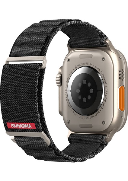 Watch Ultra 49MM Kordon Skinarma Kobu Hasır Strap Kayış Siyah modelleri