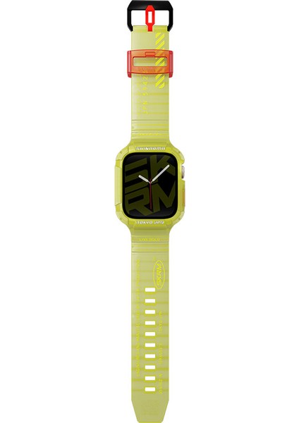 Watch 7 45MM Kordon Skinarma Saido Sert Pc Kasa Koruyuculu Silikon Strap Kayış Sarı fiyatları
