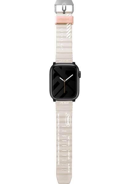 Watch 7 45MM Kordon Skinarma Shokku Silikon Strap Kayış Krem