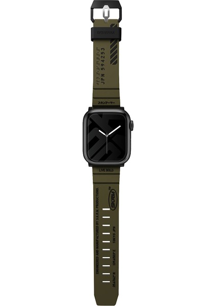 Watch 7 45MM Kordon Skinarma Shokku Silikon Strap Kayış Olive modelleri