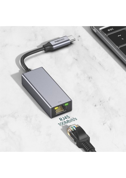 RH10 RJ45 To Type-C Ethernet Dönüştürücü Kablo 100MBPS 80MM fiyatları