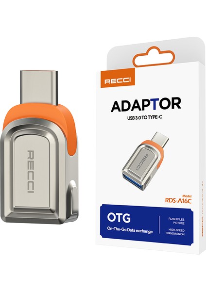 RDS-A16C USB 3.0 To Type-C Otg Ultra Hızlı Veri Aktarıcı Adaptör