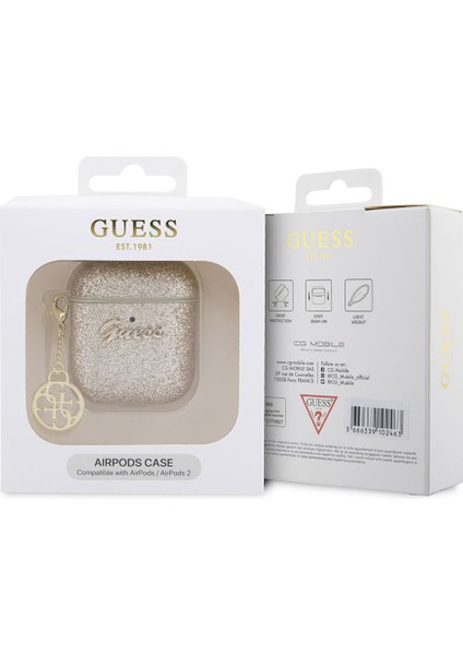 Airpods Uyumlu Kılıf Guess Glitter 4g Charm Exclusive Tasarım modelleri
