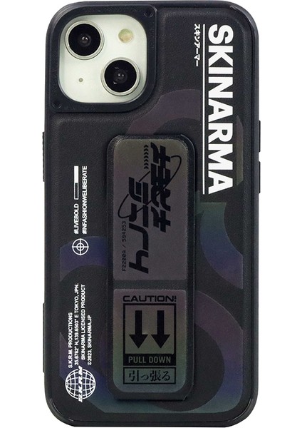 iPhone 14 Uyumlu Kılıf Skinarma Standlı Deri Görünümlü Bango Kapak