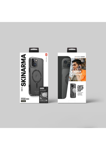 iPhone 14 Plus Uyumlu Kılıf Skinarma Şeffaf Airbag Tasarımlı Magsafe Şarj Özellikli Saido Kapak indirimleri