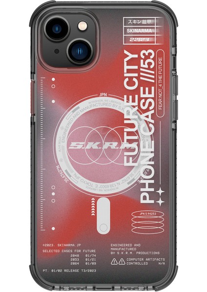 iPhone 14 Plus Uyumlu Kılıf Skinarma Şeffaf Airbag Tasarımlı Magsafe Şarj Özellikli Shorai Kapak