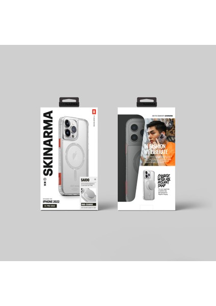 iPhone 14 Pro Uyumlu Kılıf Skinarma Şeffaf Airbag Tasarımlı Magsafe Şarj Özellikli Saido Kapak fırsatları